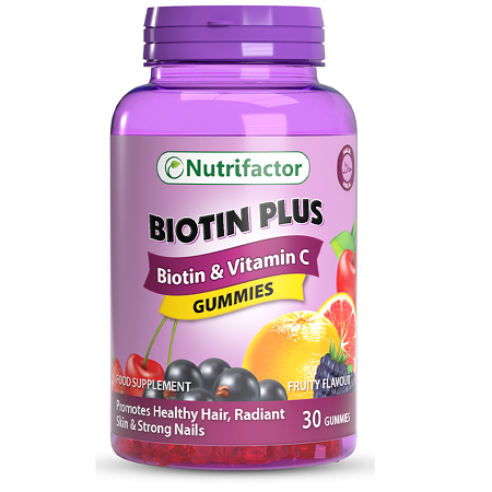 Nutrifactor Biotin Plus 30 Gummies (Biotin & Vitamins C) - Vcare